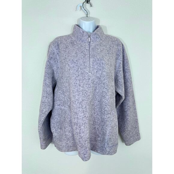 L.L. Bean Women’s XL Quarter-Zip Fleece Pullover Jacket Purple Sherpa - Picture 1 of 6